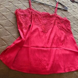Elegant deep red wine Lace Cami top